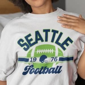 Seattle Football Retro T-Shirt, Retro Seahawks  Tee 1976